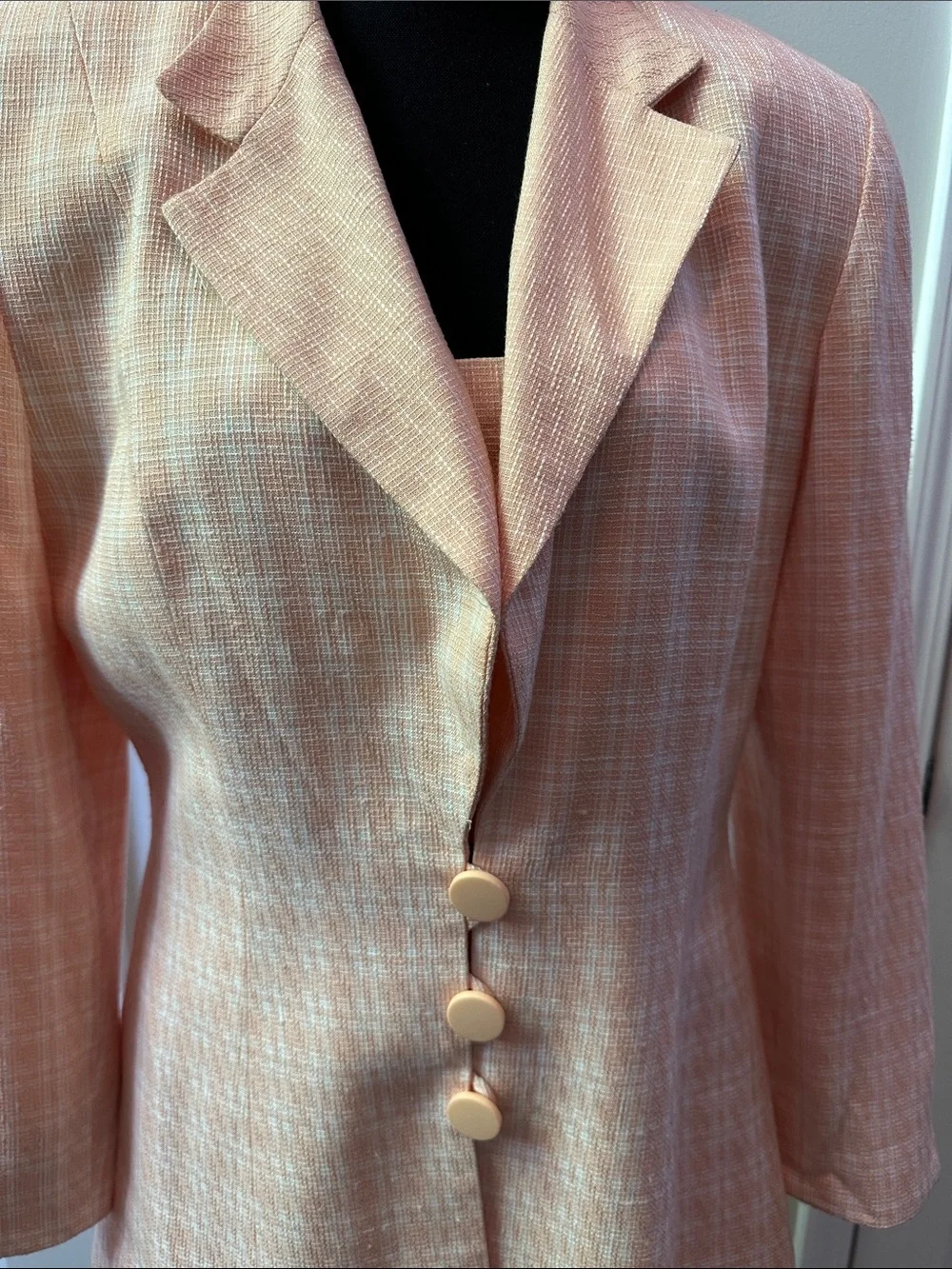 CHRISTIAN DIOR Peach Plaid Tailored Women's SUIT